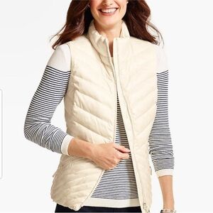 Talbots Down Filled Vest Women's XS Full Zip Packable Quilted Puffer